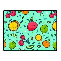 Various Fruits With Faces Seamless Pattern Double Sided Fleece Blanket (small)  by Vaneshart