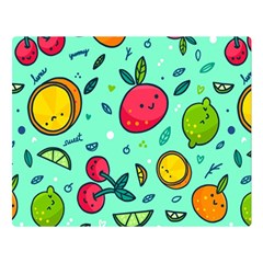 Various Fruits With Faces Seamless Pattern Double Sided Flano Blanket (large)  by Vaneshart