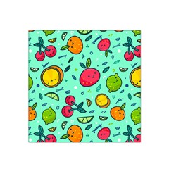 Various Fruits With Faces Seamless Pattern Satin Bandana Scarf by Vaneshart