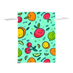 Various Fruits With Faces Seamless Pattern Lightweight Drawstring Pouch (m) by Vaneshart