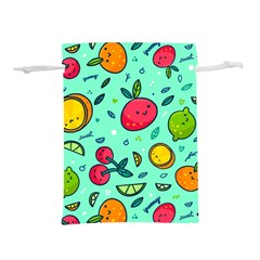 Various Fruits With Faces Seamless Pattern Lightweight Drawstring Pouch (l)