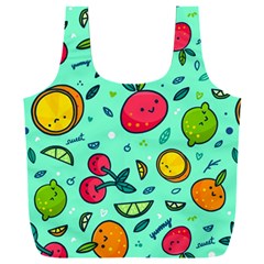 Various Fruits With Faces Seamless Pattern Full Print Recycle Bag (xxxl) by Vaneshart