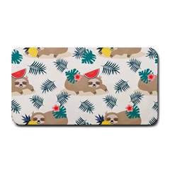 Cute Lazy Sloth Summer Fruit Seamless Pattern Medium Bar Mats by Vaneshart