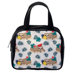 Cute Lazy Sloth Summer Fruit Seamless Pattern Classic Handbag (one Side) by Vaneshart