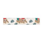 Cute Lazy Sloth Summer Fruit Seamless Pattern Flano Scarf (Mini) Front