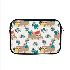 Cute Lazy Sloth Summer Fruit Seamless Pattern Apple Macbook Pro 15  Zipper Case by Vaneshart