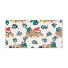 Cute Lazy Sloth Summer Fruit Seamless Pattern Yoga Headband by Vaneshart