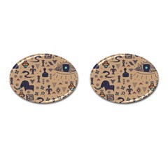 Vintage Tribal Seamless Pattern With Ethnic Motifs Cufflinks (oval) by Vaneshart