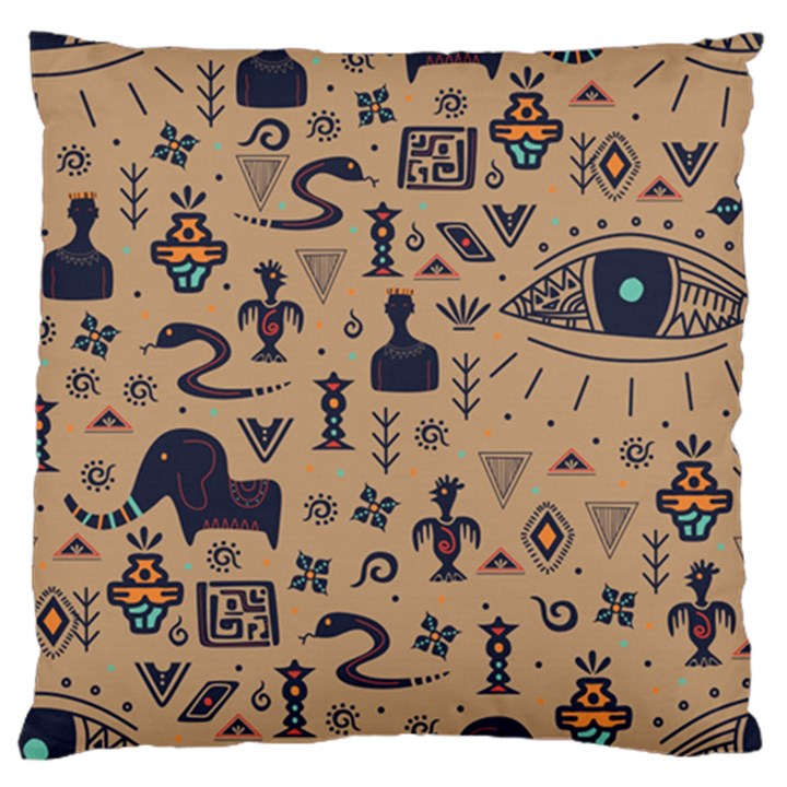 Vintage Tribal Seamless Pattern With Ethnic Motifs Large Flano Cushion Case (One Side)