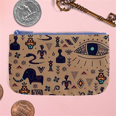 Vintage Tribal Seamless Pattern With Ethnic Motifs Large Coin Purse by Vaneshart