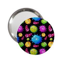 Seamless Background With Colorful Virus 2 25  Handbag Mirrors by Vaneshart