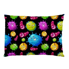 Seamless Background With Colorful Virus Pillow Case by Vaneshart