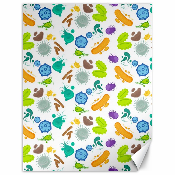 Bacteria Virus Seamless Pattern Canvas 12  x 16 