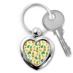 Tropical Fruits Pattern Key Chain (heart)