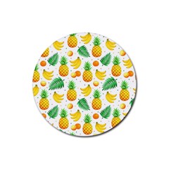 Tropical Fruits Pattern Rubber Coaster (round)  by Vaneshart