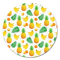 Tropical Fruits Pattern Magnet 5  (round) by Vaneshart