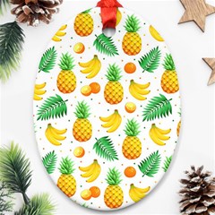 Tropical Fruits Pattern Oval Ornament (two Sides) by Vaneshart