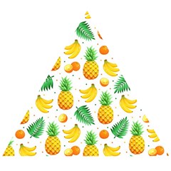 Tropical Fruits Pattern Wooden Puzzle Triangle by Vaneshart