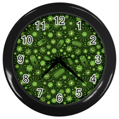 Seamless Pattern With Viruses Wall Clock (black) by Vaneshart