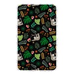 Floral Pattern With Plants Sloth Flowers Black Backdrop Memory Card Reader (Rectangular) Front