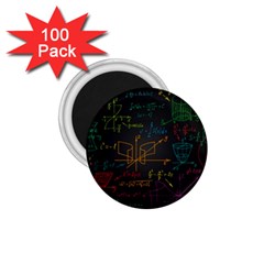 Mathematical Colorful Formulas Drawn By Hand Black Chalkboard 1 75  Magnets (100 Pack)  by Vaneshart