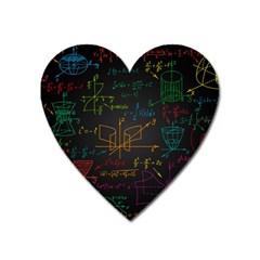 Mathematical Colorful Formulas Drawn By Hand Black Chalkboard Heart Magnet by Vaneshart