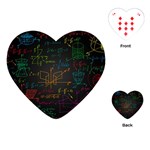 Mathematical Colorful Formulas Drawn By Hand Black Chalkboard Playing Cards Single Design (Heart) Front