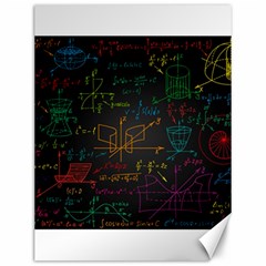 Mathematical Colorful Formulas Drawn By Hand Black Chalkboard Canvas 12  X 16  by Vaneshart