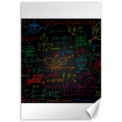 Mathematical Colorful Formulas Drawn By Hand Black Chalkboard Canvas 12  X 18  by Vaneshart