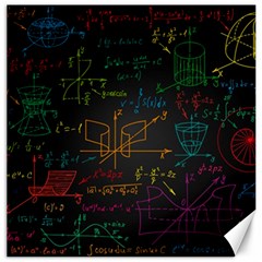 Mathematical Colorful Formulas Drawn By Hand Black Chalkboard Canvas 16  X 16  by Vaneshart