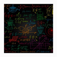 Mathematical Colorful Formulas Drawn By Hand Black Chalkboard Medium Glasses Cloth (2 Sides) by Vaneshart