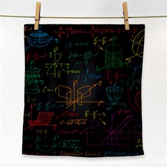 Mathematical Colorful Formulas Drawn By Hand Black Chalkboard Face Towel by Vaneshart