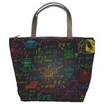 Mathematical Colorful Formulas Drawn By Hand Black Chalkboard Bucket Bag Front