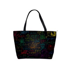 Mathematical Colorful Formulas Drawn By Hand Black Chalkboard Classic Shoulder Handbag by Vaneshart