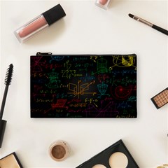 Mathematical Colorful Formulas Drawn By Hand Black Chalkboard Cosmetic Bag (small) by Vaneshart