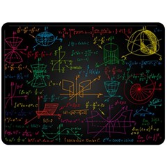 Mathematical Colorful Formulas Drawn By Hand Black Chalkboard Fleece Blanket (large)  by Vaneshart