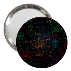 Mathematical Colorful Formulas Drawn By Hand Black Chalkboard 3  Handbag Mirrors