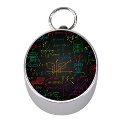 Mathematical Colorful Formulas Drawn By Hand Black Chalkboard Mini Silver Compasses by Vaneshart