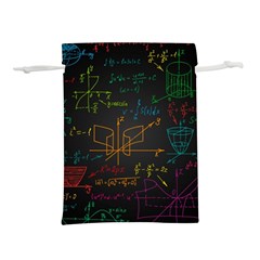 Mathematical Colorful Formulas Drawn By Hand Black Chalkboard Lightweight Drawstring Pouch (s) by Vaneshart