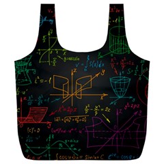 Mathematical Colorful Formulas Drawn By Hand Black Chalkboard Full Print Recycle Bag (xxxl) by Vaneshart