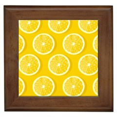 Lemon Fruits Slice Seamless Pattern Framed Tile by Vaneshart