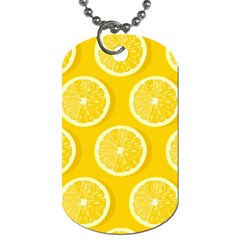 Lemon Fruits Slice Seamless Pattern Dog Tag (one Side) by Vaneshart