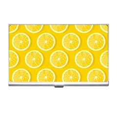 Lemon Fruits Slice Seamless Pattern Business Card Holder by Vaneshart