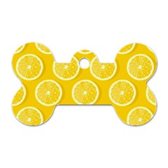 Lemon Fruits Slice Seamless Pattern Dog Tag Bone (one Side) by Vaneshart