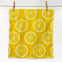 Lemon Fruits Slice Seamless Pattern Face Towel by Vaneshart