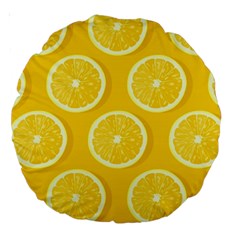 Lemon Fruits Slice Seamless Pattern Large 18  Premium Round Cushions by Vaneshart