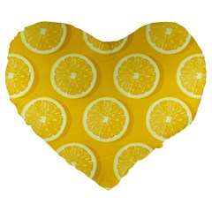 Lemon Fruits Slice Seamless Pattern Large 19  Premium Heart Shape Cushions by Vaneshart