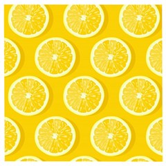 Lemon Fruits Slice Seamless Pattern Wooden Puzzle Square by Vaneshart