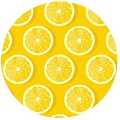 Lemon Fruits Slice Seamless Pattern Wooden Bottle Opener (round) by Vaneshart