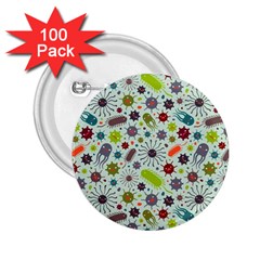 Seamless Pattern With Viruses 2 25  Buttons (100 Pack)  by Vaneshart